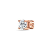 Glimmering Man Sterling Silver Rose-Gold Stud for Men - Extra Big  - Single