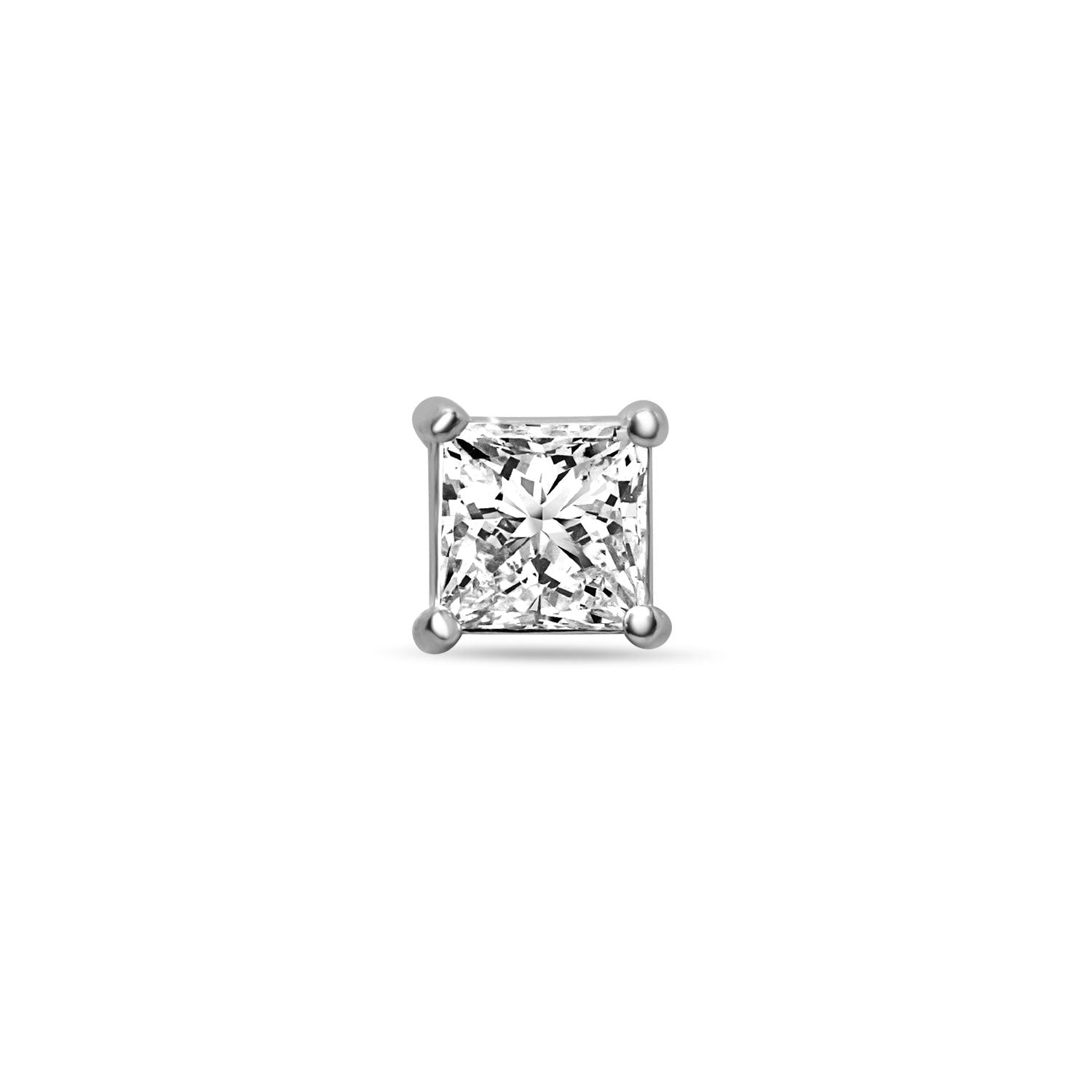 Glitzy Men Sterling Silver Stud for Men - Medium - Single
