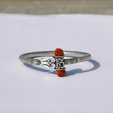 Trishul Damru 925 Sterling Silver Kada for Men