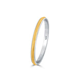 Golden Edge 925 Sterling Silver Punjabi Sikhi Kada for Men