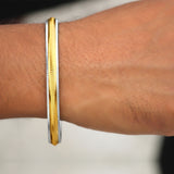 Golden Edge 925 Sterling Silver Punjabi Sikhi Kada for Men