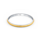 Golden Edge 925 Sterling Silver Punjabi Sikhi Kada for Men