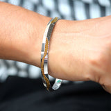 Golden Flow 925 Sterling Silver Punjabi Sikhi Kada for Men