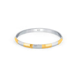 Golden Grid 925 Sterling Silver Punjabi Sikhi Kada for Men