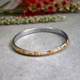 Silver Dot Grid 925 Sterling Silver Punjabi Sikhi Kada for Men