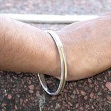 Line Craft Dual Tone 925 Sterling Silver Punjabi Sikhi Kada for Men