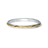Gold Ripple Dual-Tone Sterling Silver Kada  for Men