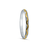 Gold Ripple Dual-Tone Sterling Silver Kada  for Men