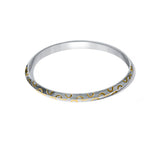 Gold Curve Dual-Tone Sterling Silver Kada for Men