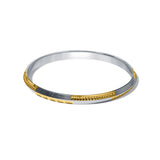 Gold Bar Dual-Tone Sterling Silver Kada for Men