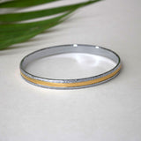 CoreBand Dual Tone 925 Sterling Silver Punjabi Sikhi Kada for Men