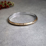 Gold Track Dual Tone Sterling Silver Kada for Men