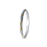 Gold Accent Dual Tone 925 Sterling Silver Kada for Men