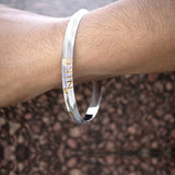 Gold Accent Dual Tone 925 Sterling Silver Kada for Men