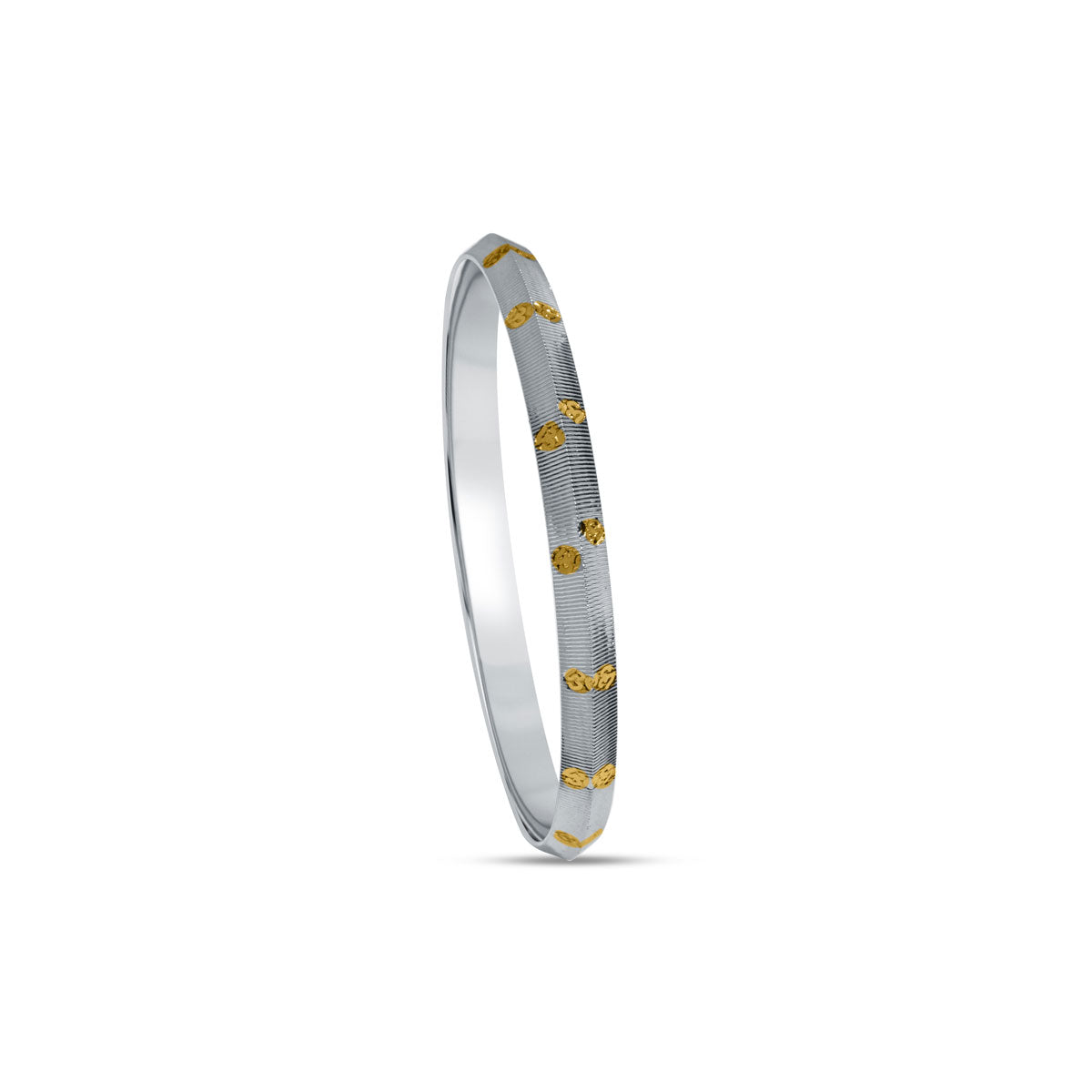 Divine Accent Dual Tone 925 Sterling Silver Kada for Men