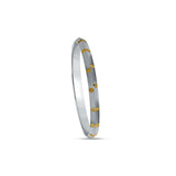 Divine Accent Dual Tone 925 Sterling Silver Kada for Men