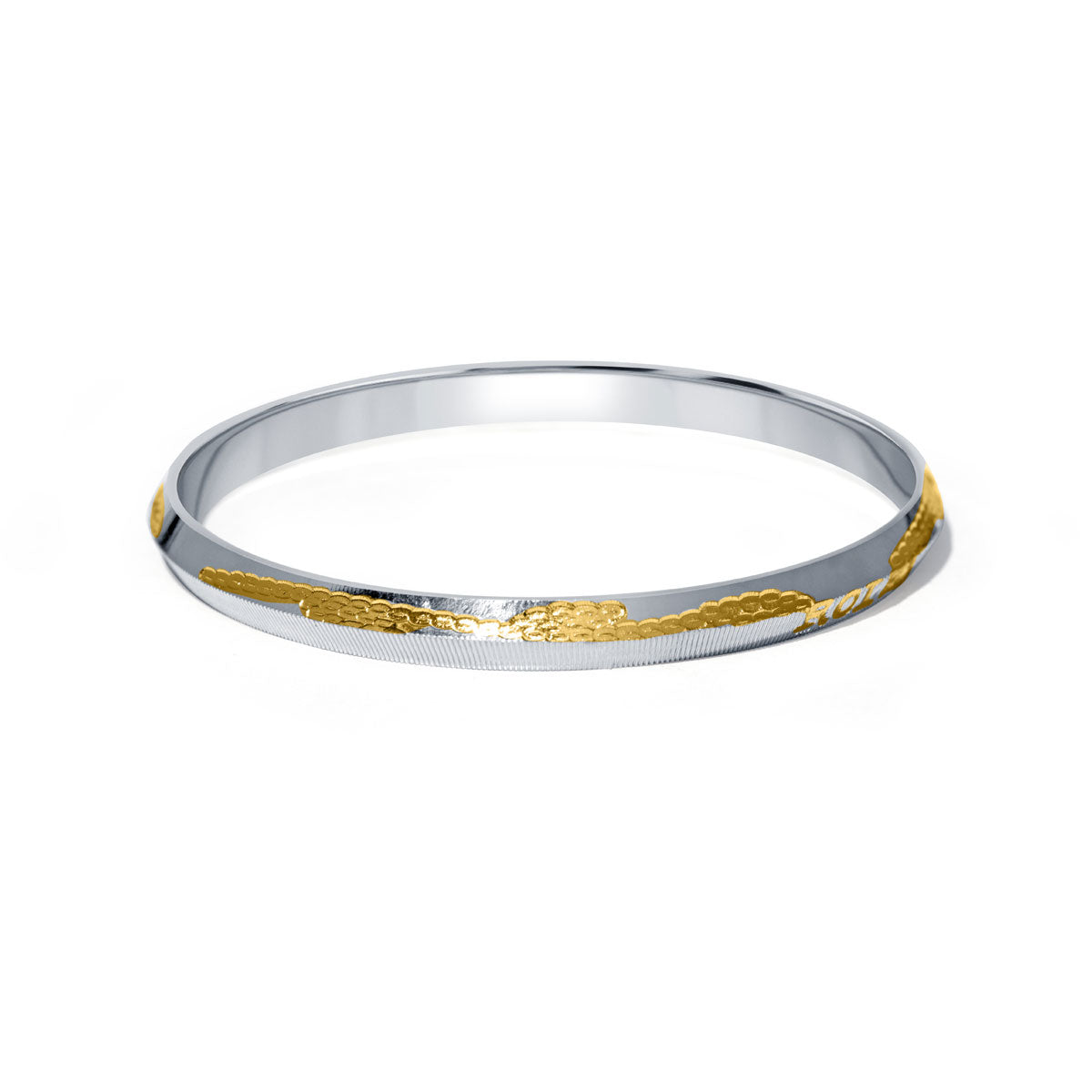 Elite Edge Dual Tone 925 Sterling Silver Kada for Men
