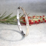 Parallel Edge Dual Tone 925 Sterling Silver Kada for Men