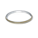 Parallel Edge Dual Tone 925 Sterling Silver Kada for Men