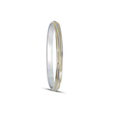 Parallel Edge Dual Tone 925 Sterling Silver Kada for Men