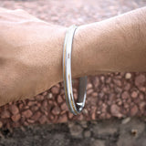 Parallel Edge Dual Tone 925 Sterling Silver Kada for Men
