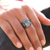 Noir Eclipse 925 Sterling Silver Ring for Men