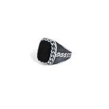 Melanite 925 Sterling Silver Ring for Men