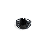 Midnight Bloom 925 Sterling Silver Ring for Men