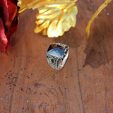 Midnight Bloom 925 Sterling Silver Ring for Men
