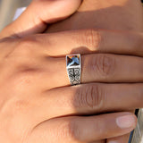 Midnight Garden 925 Sterling Silver Ring for Men