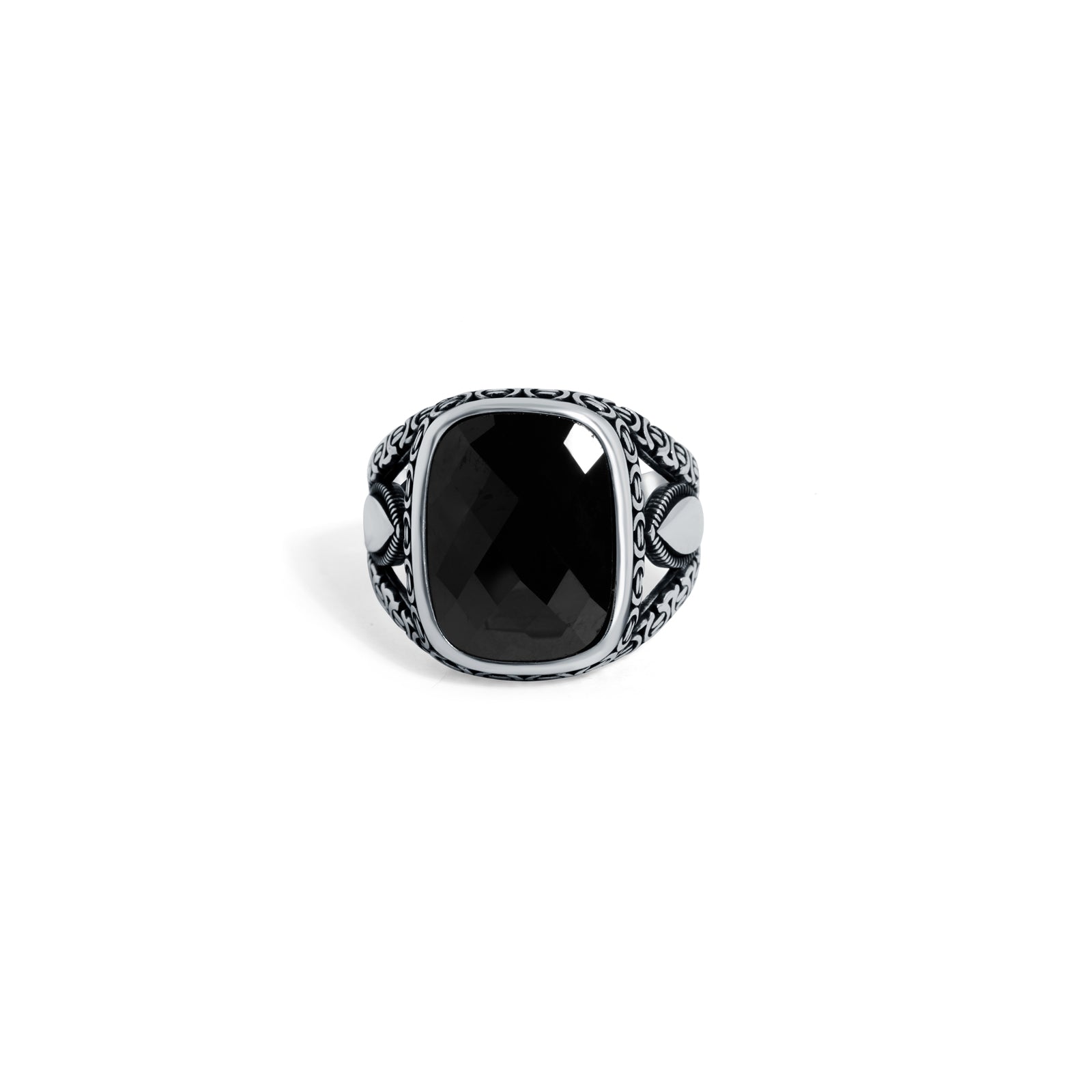 Raajraani- Dark Emperor 925 Sterling Silver Ring for Men Black Onyx