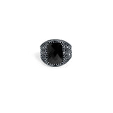 Floral Noir 925 Sterling Silver Ring for Men