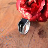 Blackout 925 Sterling Silver Ring for Men
