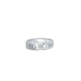 Trinity Band for Men in 925 Sterling Silver with Zirconia