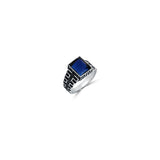 Blue Grid 925 Sterling Silver Ring for Men