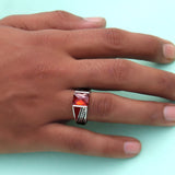 Ember Pulse 925 sterling silver ring for men