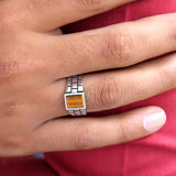 Golden Matrix 925 Sterling Silver Ring for Men