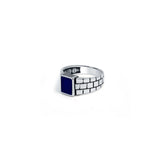 Blue Matrix 925 Sterling Silver Ring for Men