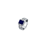 Blue Matrix 925 Sterling Silver Ring for Men