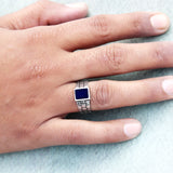 Blue Matrix 925 Sterling Silver Ring for Men