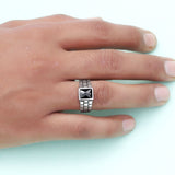 Black Matrix 925 Sterling Silver Ring for Men
