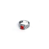 Red Matrix 925 Sterling Silver Ring for Men
