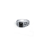 Black Link 925 Sterling Silver Ring for Men