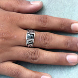 Black Link 925 Sterling Silver Ring for Men