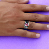 Crimson Dominion 925 Sterling Silver Ring for Men