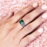 Green Stream 925 Sterling Silver Ring for Men