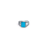 Turquoise Stream 925 Sterling Silver Ring for Men