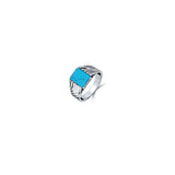 Turquoise Stream 925 Sterling Silver Ring for Men