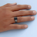 Black Trail 925 Sterling Silver Ring for Men
