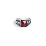 Crimson Majesty 925 Sterling Silver Ring for Men